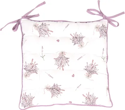 Produktbild von Clayre & Eef Stuhlkissen Schaumstoff 40x40 cm Violett Weiß Baumwolle Lavendel