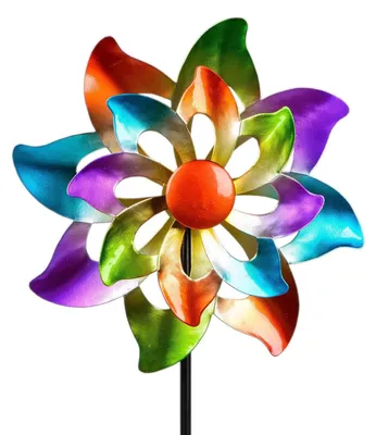 Productafbeelding van Kleurrijke windmolen bloem voor de tuin van metaal, 110 cm