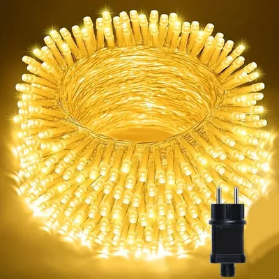 Produktbild von Oyajia 8 Modi LED Lichterkette Strom, Warmweiß, 30m-300 LEDs, Timer, Merkfunktion, LED Weihnachten Lichterkette Garten BBQ Party Deko Licht, IP65