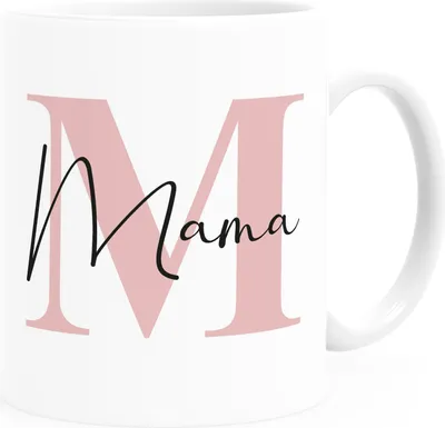 Produktbild von Kaffee-Tasse Muttertag Monogramm Anfangsbuchstabe M Initilale Geschenk für Mama SpecialMe® Uni-Weiß Keramik-Tasse