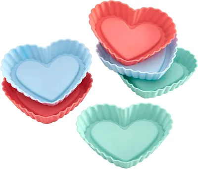 Image de Lurch Flexiform Tortelett coeur set de 6 pièces Pastel Mix