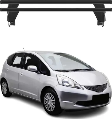 Image de Menabo Barres de toit Transversales pour Honda Jazz 2013-2019 Alu Noir ABE 2x