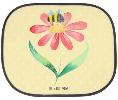 Produktbild von Mr. & Mrs. Panda Sonnenschutz Auto Hummel Blume - Gelb Pastell - Geschenk, für Autoscheiben, Seitenscheibe, Wespe, Sonnenblende, Lustige Sprüche, Autosonnenschutz, Natur