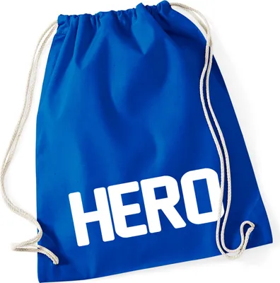 Produktbild von Huuraa Turnbeutel Hero Held 12 Liter Bright Royal Baumwolle Rucksack Geschenkidee