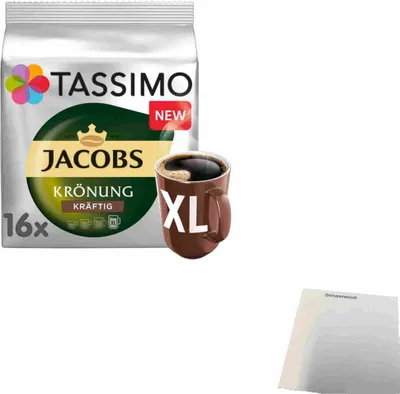 Produktbild von Tassimo Jacobs Krönung XL Kräftig (16/144g Packung) + usy Block