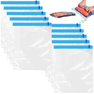 Image de Sacs de compression de voyage, 10 pièces, format 40x60 cm, pour rouler, sans aspirateur