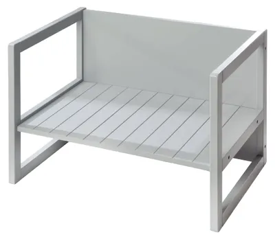 Image de Banc pour enfants de la marque roba, style campagnard. Banc réversible avec 2 hauteurs d'assise. Peut également être comme table pour enfants. Capacité de charge jusqu'à 60 kg. Bois peint en gris