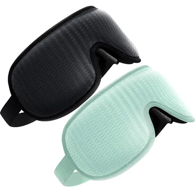Produktbild von OMNIRELEXX Schlafmaske im 2er SET – Atmungsaktive 3D Schlafbrille – Bequeme u. weiche Augenmaske - Reisebeutel -Lichtblockierend - (Schwarz / Türkis)