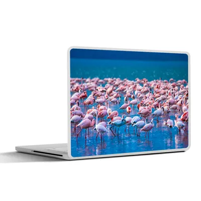Produktbild von MuchoWow® Laptop Aufkleber Sticker Cover Flamingo - Wasser - Tropisch - Rosa 31x22.5 cm - Laptop-Deko