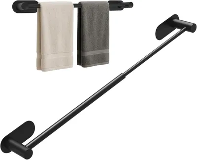 Produktbild von Handtuchhalter ohne Bohren, Handtuchhalter aus Edelstahl für Badezimmer, ausziehbar von 40 cm bis 60 cm, Wandmontage, Handtuchhalter für Küche