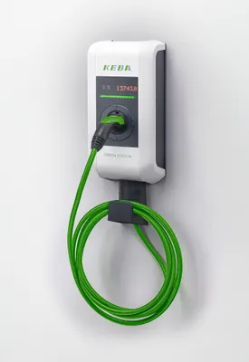 Produktbild von KEBA Wallbox KeContact P30 c-series EN Type2 6m Cable 22kW-RFID-MID - Green Edit