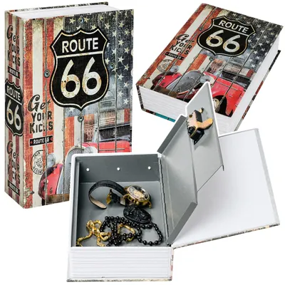 Immagine prodotto di Cassaforte per libri con chiave Cassetta piccola Route 66 grande