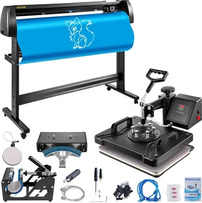Immagine prodotto di Pressa a caldo 5 in 1 Plotter da taglio per vinile 12"x15" Stampante grafica 53" Taglierina artigianale
