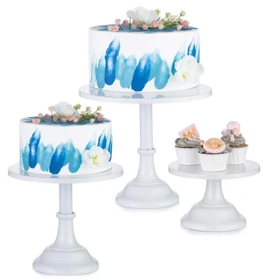 Produktbild von 3-teiliges Set für Tortenständer - Metall - Dessertdisplay - Cupcake-Ständer - Elegantes Design