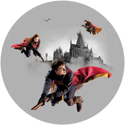 Obrázok produktu pre Sanders & Sanders samolepiaca okrúhla tapeta Harry Potter Hogwarts Grey and Red - 601295 - Ø 70 cm