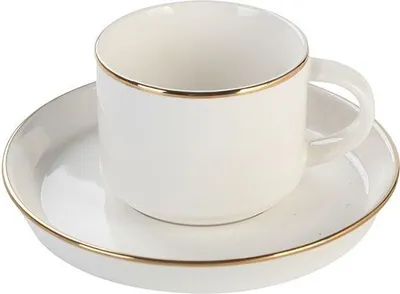 Produktbild von Lunel Gold 6er Mokkatassen Set, Weiß