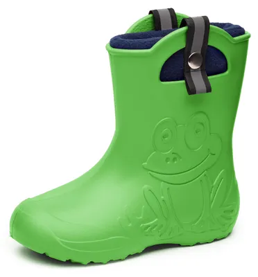 Produktbild von Ladeheid Kinder Federleichte Gummistiefel Thermo Fütterung Mädchen Jungen Rutschfest Regenstiefel Kinder Regenschuhe LA-CA-Frog245 (Grün, 34/35 EU)