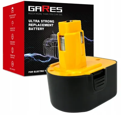 Zdjęcie produktu dla GARES Akumulator Bateria do Dewalt DW9072 DW907Z DW907K-2 | 12 V | Seria Wzmocniona High-Performance | Wysoka Moc