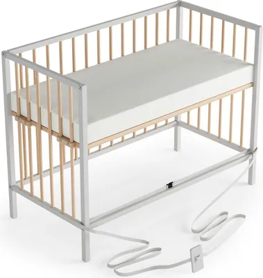 Produktbild von Beistellbett 60x120 cm mit Matratze & Umbauseite - weiß/natur - Dreamy 4 in 1 Bett