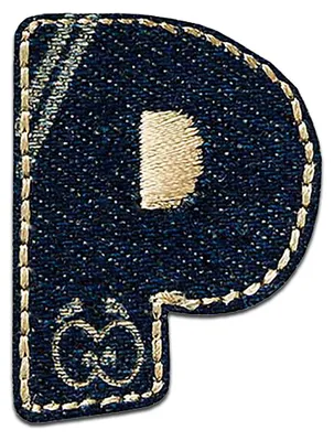 Produktbild von Buchstabe P 3.3 x 2.5 cm: Alphabet Buchstabe Einzeln Auswählbar - Aufnäher, Bügelbild, Aufbügler, Applikationen, Patches, Flicken, Zum Aufbügeln