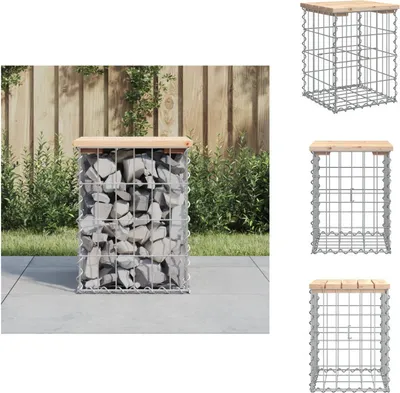Produktbild von vidaXL Gartenbank aus Gabionen 33x31x42 cm Massivholz Kiefer -  Gartenbänke