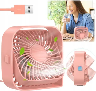 Produktbild von USB-Ventilator Leiser Mini-Tischventilator Kühlung TOPK K50 rosa