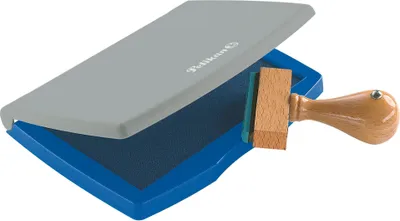 Produktbild von Pelikan Stempelkissen im Kunststoff-Gehäuse, Blau, Grau, Kunststoff, 110 mm, 70 mm