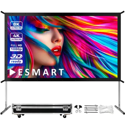 Produktbild von ESMART Professional MIMOBI Faltrahmen-Beamer-Leinwand 443 x 249 cm (200") 16:9 | Heimkino Beamer Projektionsleinwand Outdoor Aluminium Rahmen Leinwand LCD LED