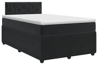 Immagine prodotto di vidaXL Letto a molle con materasso nero 120 x 190 cm in velluto