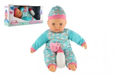 Produktbild von Baby-Puppe 40cm weicher Körper mit Flasche mit Schnuller