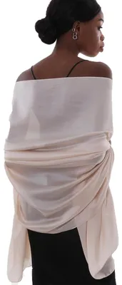 Immagine prodotto di Stola in pashmina, sottile, color rosa, taglia L, ideale per abiti da sera