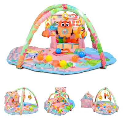 Produktbild von Moni Spielbogen Happy Farm Activity Center 30 Spielbälle kleines Haus Greiflinge