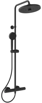 Duschsystem mit Thermostat, Komplettset, seidenmatt schwarz