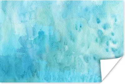 Produktbild von MuchoWow® Poster Aquarell - Blau - Weiß - Grün 30x20 cm - Plakate - Print