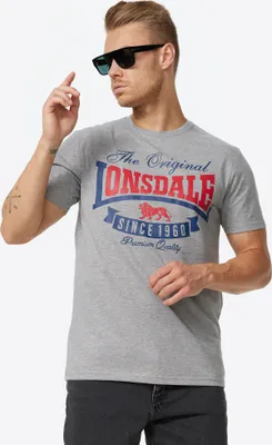 Image de T-shirt hommes coupe régulière double pack GEARACH Marl Grey/Black 5XL Lonsdale