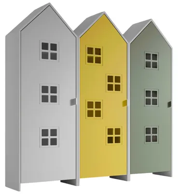 Produktbild von VIPACK - CASAMI BRUGES Set 3-tlg. best. aus: Schrank 1-trg. mit Front in Gelb, Weiß u. Grün