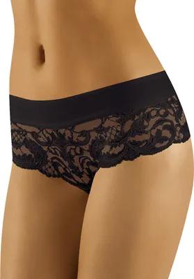 Produktbild von Wolbar Dame Slip Unterhose Spitze gemustert Unterwäsche WB434, Schwarz, S
