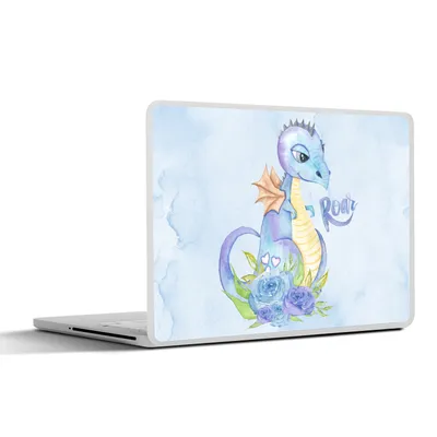 Produktbild von MuchoWow® Laptop Aufkleber Sticker Cover Dino - Kinderzimmer - Aquarell - Jungen - Kinder 30x21 cm - Sticker für Laptop - Selbstklebend