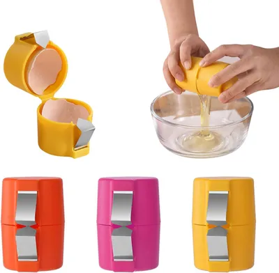 Image de 3 trancheurs d'œufs - coupe-coquilles d'œufs - en acier inoxydable - ouvre-œufs portable - ustensile de cuisine - pour œufs cuits et œufs crus