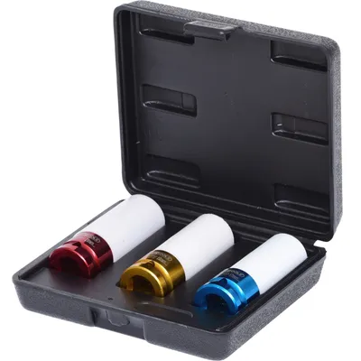 Produktbild von KS Tools 515.1005, Steckschlüssel-Satz, 1/2", 3 Kopf/Köpfe, Chrom-Molybdän-Stahl, ISO 1174, DIN 3121, 860 g