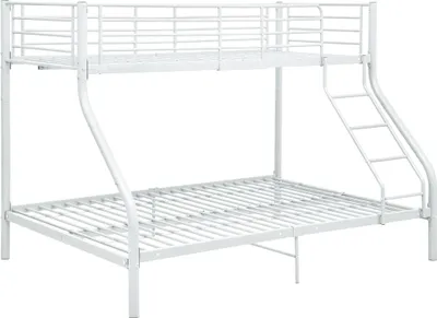 Image de vidaXL Sommier de lit superposé Blanc Métal 140x200 cm/90x200 cm
