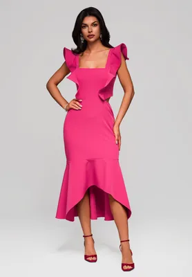 Produktbild von Ombre elegantes Midi-Abendkleid fuchsia M