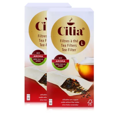 Produktbild von CILIA Teefilter 30 Stk. Grösse L ohne Halter verwendbar (2er Pack)