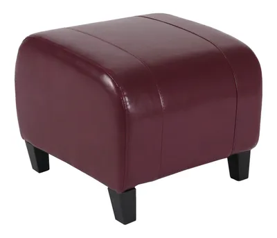 Immagine prodotto di Sgabello Cube Sgabello Emmen, pelle + similpelle, 37x45x47 cm certificato FSC® ~ rosso