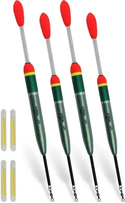 Productafbeelding van Vissersdobbers Set - Dobbers met Verlichting - Nachtvissen Vissen - Signaal Oranje - 4 Stuks - Oranje