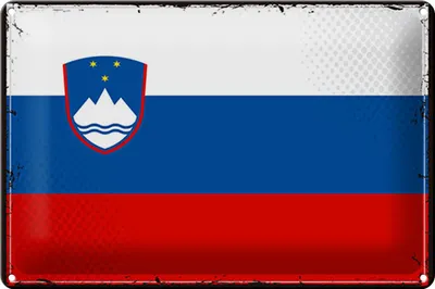 Produktbild von Blechschild Flagge Slowenien 30x20cm Retro Flag Slovenia