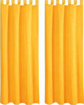 Produktbild von 2x Gardinen Ellen mit Schlaufen inkl. Raffhalter & Hacken (Orange), Größe: 140x245cm