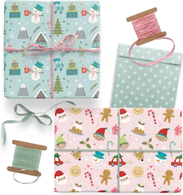 Produktbild von Geschenkpapier für Weihnachten "Santa & Friends"