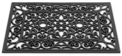 Produktbild von Hartgummi Fußmatte Ornamente rechteckig 40x60 cm schwarz