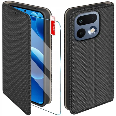 Immagine prodotto di Custodia magnetica per Realme 16 Pro 5G con chiusura, nera + vetro 9H